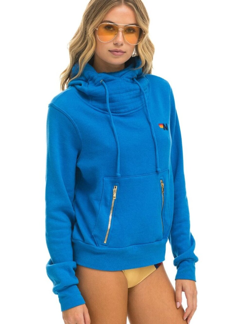 NEW Aviator Nation sz L Ninja Pullover Hoodie Ocean Unisex - Picture 5 of 5